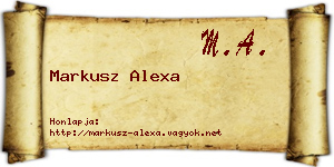 Markusz Alexa névjegykártya
